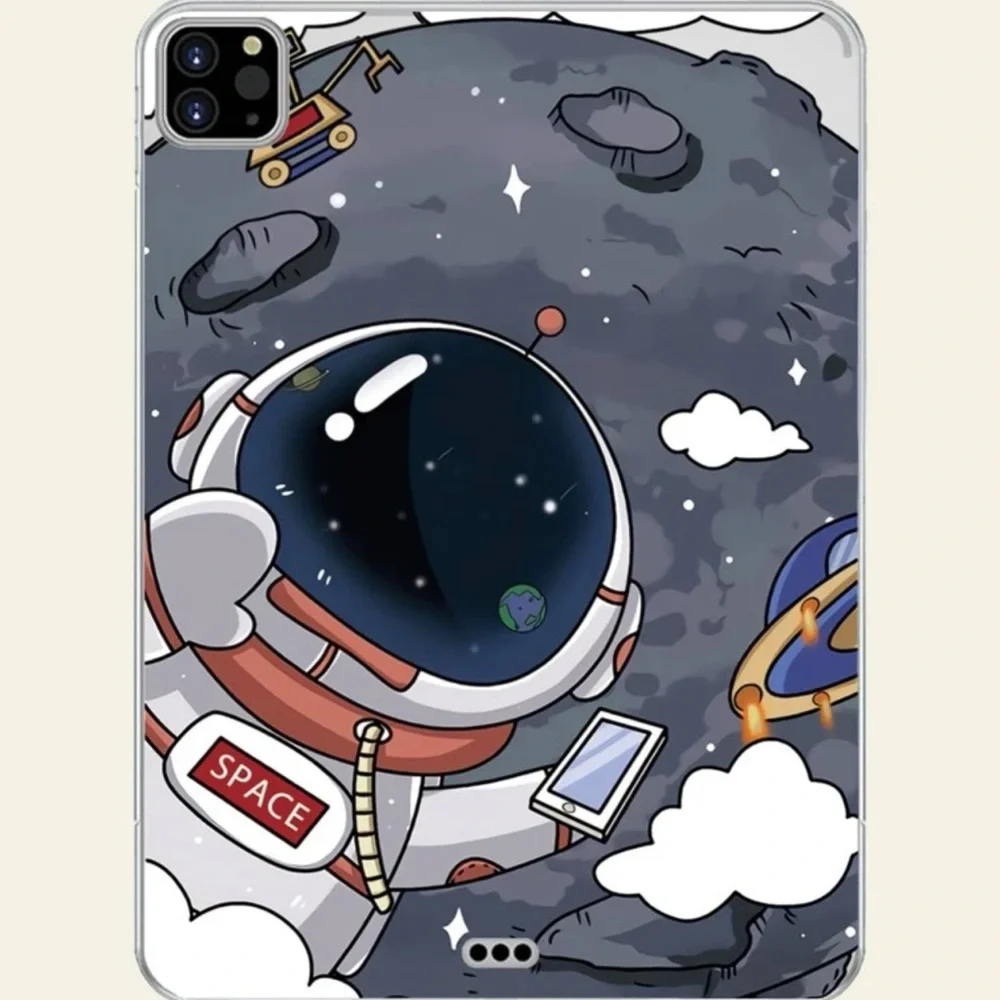 New Cartoon Astronaut Pattern Case Compatible With iPad Pro 12.9-Inch 2020